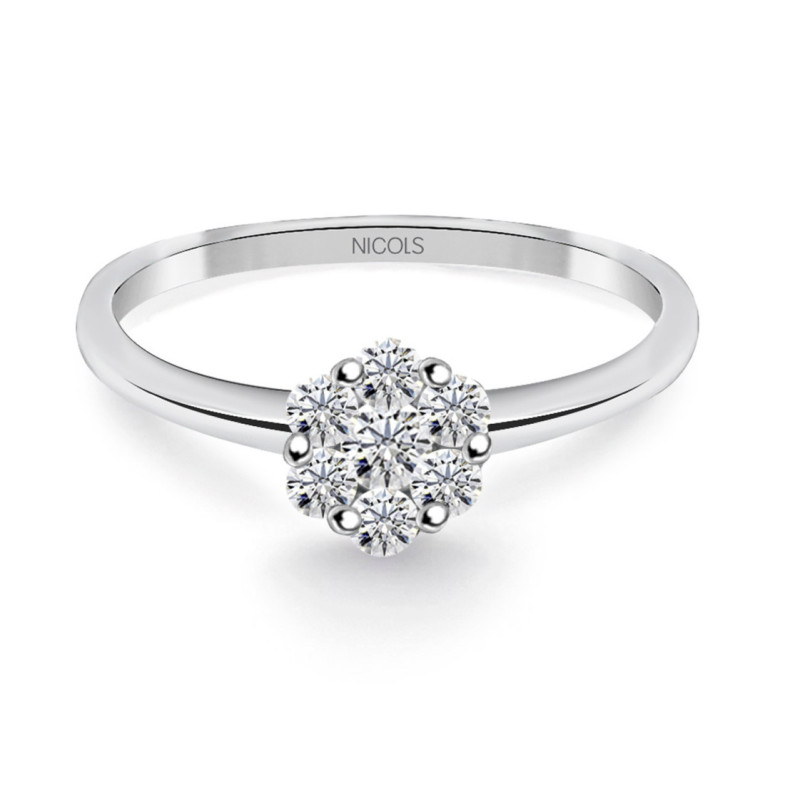 Anillo Diamantes Camelia 0.35 - Talla Brillante