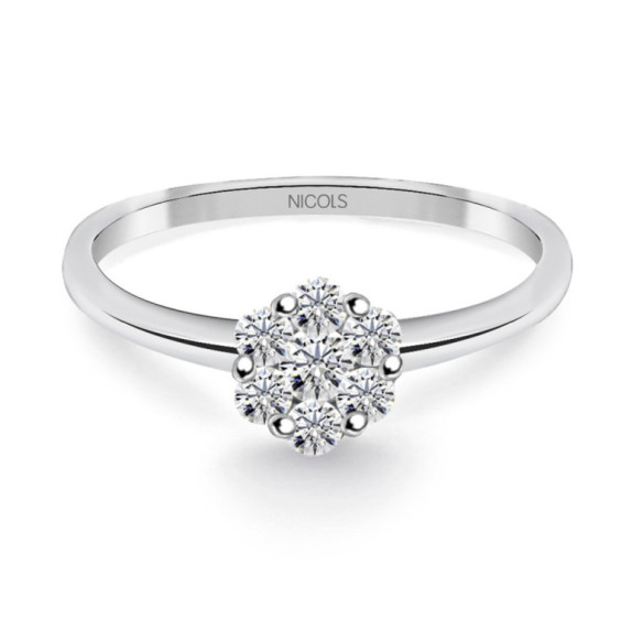 Anillo Diamantes Camelia 0.35 - Talla Brillante