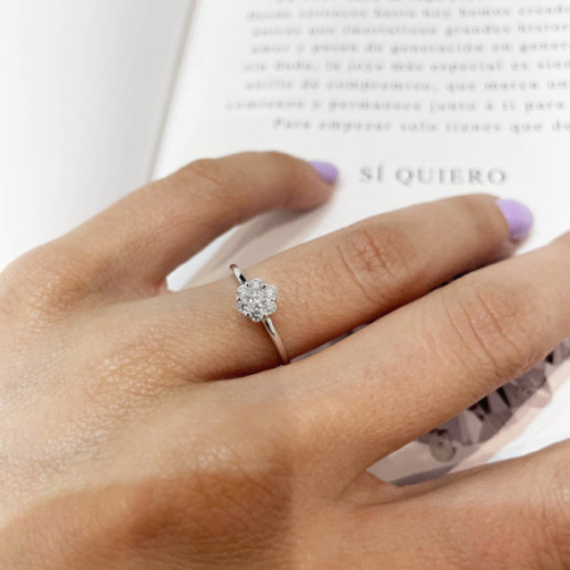 Anillo Diamantes Camelia 0.35 - Talla Brillante 2