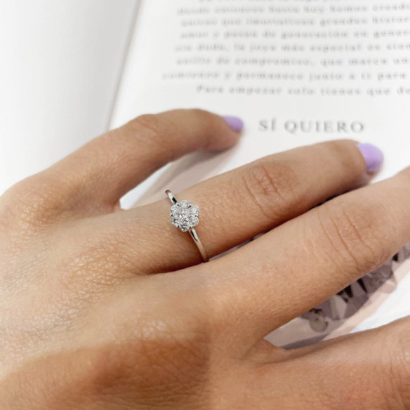 Anillo Diamantes Camelia 0.35 - Talla Brillante