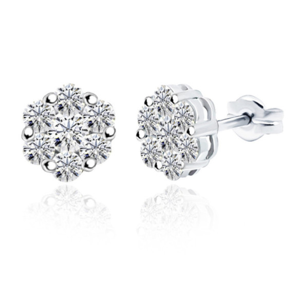 Camellia Diamond Earrings 0.80 White Gold - sleepy