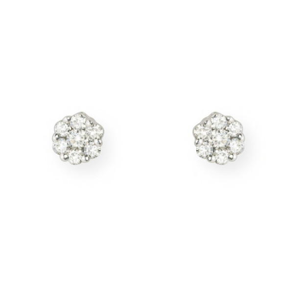 Diamant Ohrringe Camelia 0.80 Weiß Gold - verschlafenes