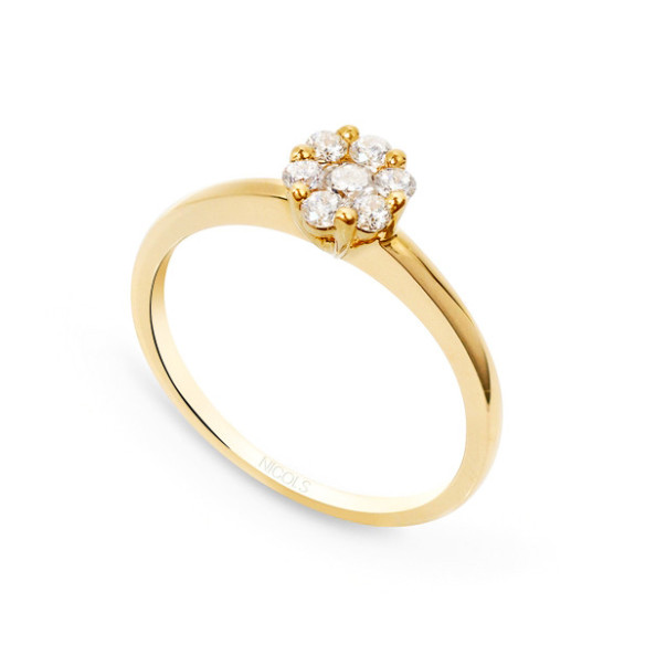Camelia 0.35 Ouro Amarelo - Anéis de ouro amarelo