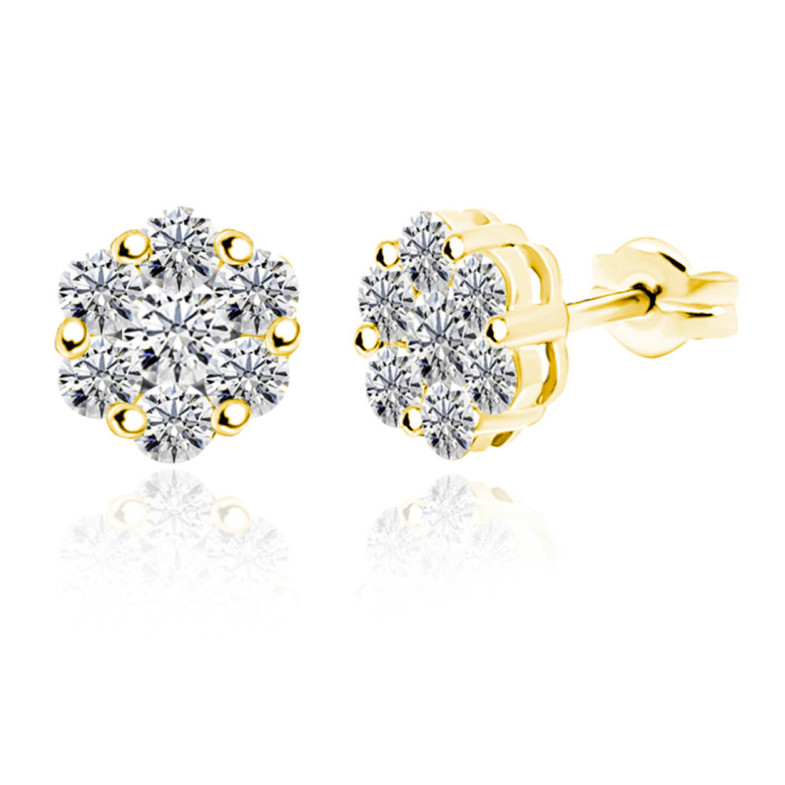 Pendientes Diamantes Camelia 0.80 Oro Amarillo - sleepy