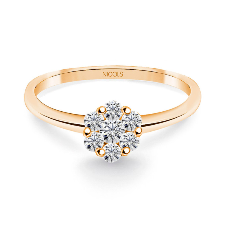 Anillo Diamantes Camelia 0.35 Oro Rosa - Anillos de Diamantes