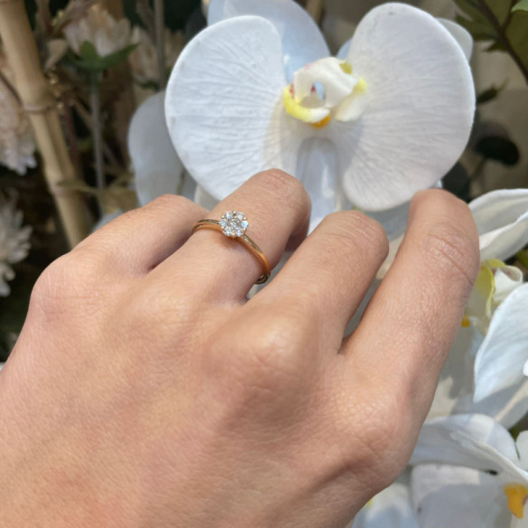 Anillo Diamantes Camelia 0.35 Oro Rosa - Anillos de Diamantes