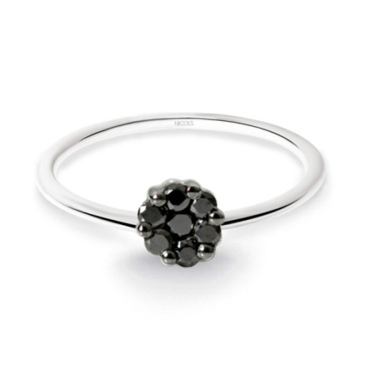 Anillo Diamantes Negros Camelia 0.11 - Anillos de Diamantes