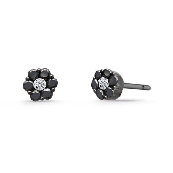 Pendientes Diamantes Negros y Blancos Camelia 0.22 - dortoirs