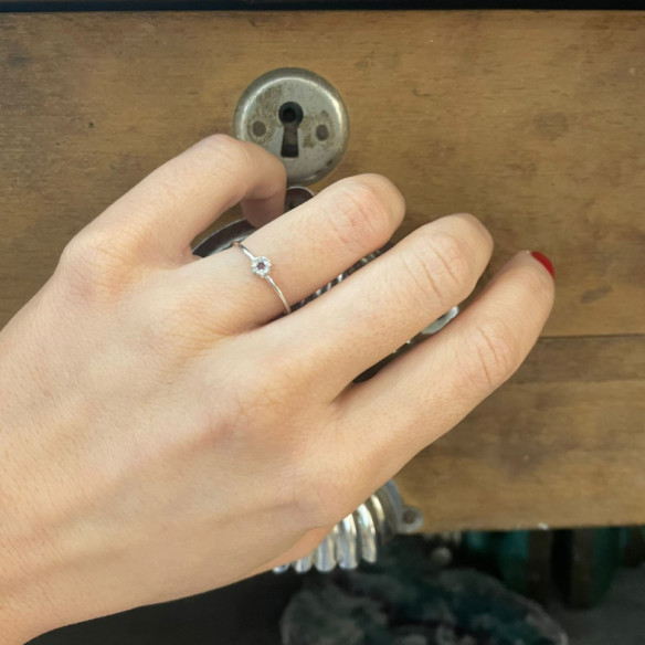Anillo Diamantes y Rubi Camelia 0.11 - Anillos de Rubí