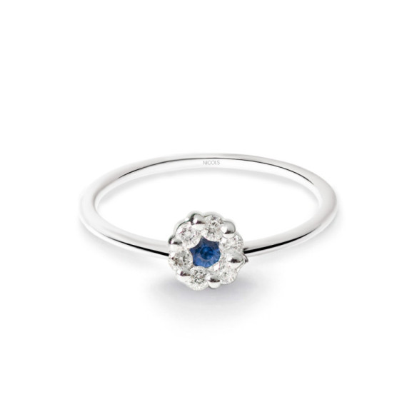 Anillo Diamantes y Zafiro Camelia 0.11 - Saphiringe