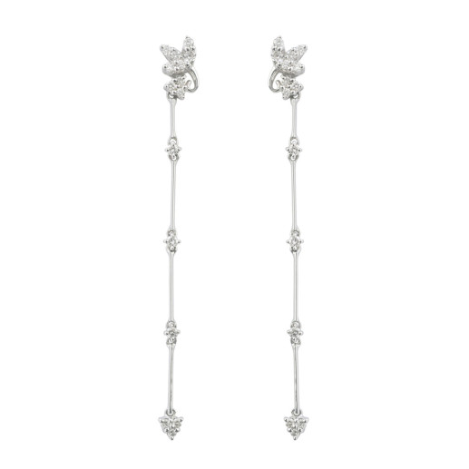 Diamond earrings FLOWER - Bride earrings