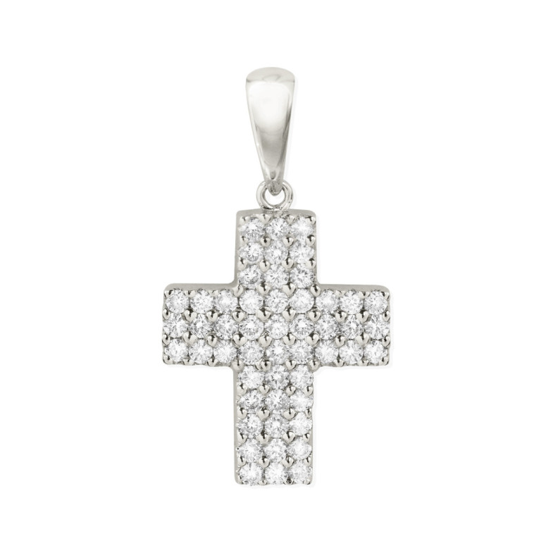 Segno cattolico triplo diamanti croce - Croci di diamante