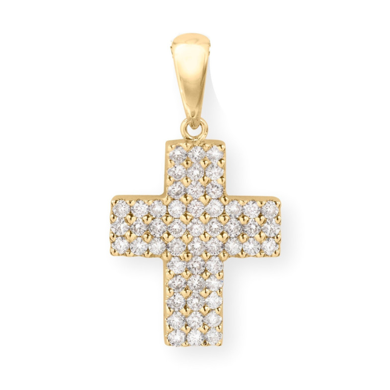 Segno cattolico triplo diamanti croce - Croci di diamante