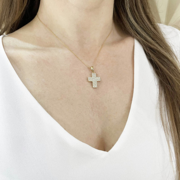 Cruz Diamantes Triple Catholic Sign - Cruces de Diamantes