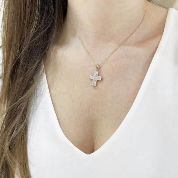 Cruz Diamantes Triple Catholic Sign - Croix de diamant
