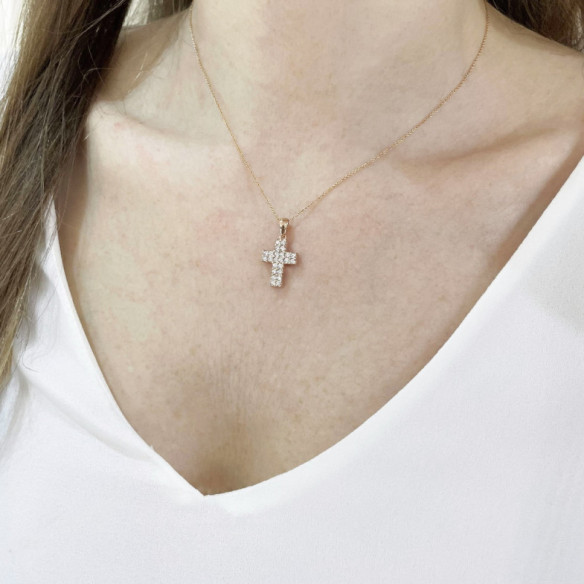 Cruz Diamantes Doble Catholic Sign - Cruzes de diamante