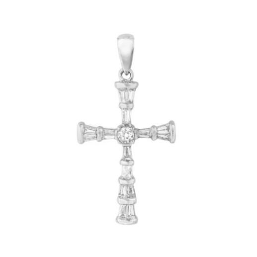 Cross Diamonds White Gold Baguettes 0.43Ct. - Diamond Crosses
