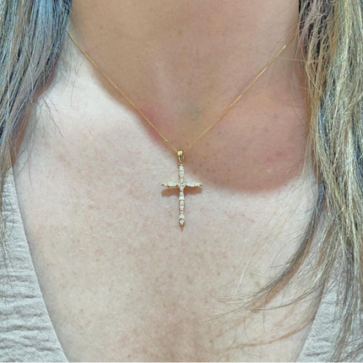 Cruz Oro Amarillo y Diamantes Latin Catholic Sign - Cruces de Diamantes 2