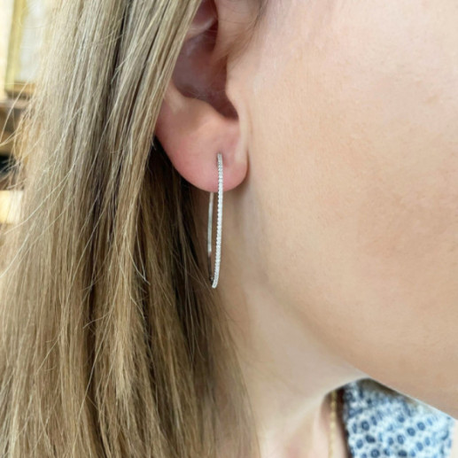 Pendientes Aro Oval Oro Hoop - Pendientes de Novia 2