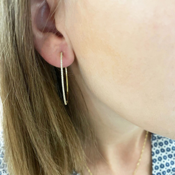 Pendientes Aro Oval Oro Hoop - pendientes de aro