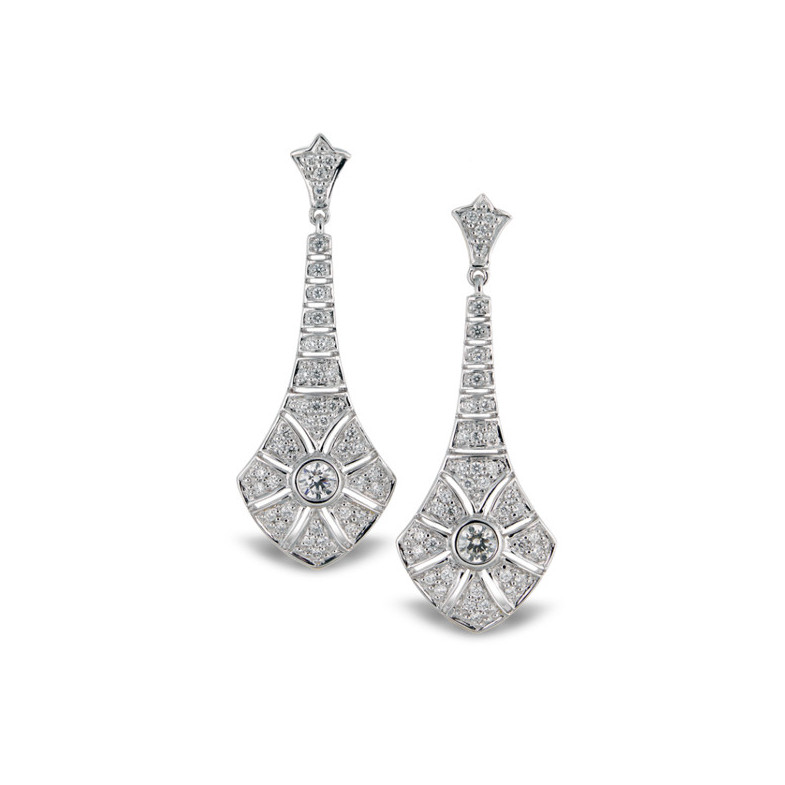 Pendientes Diamantes Largos Alhambra - Pendientes de Novia