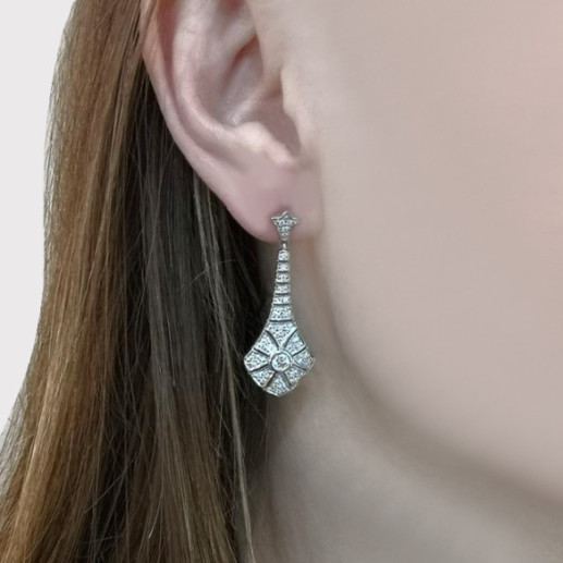 Orecchini di diamante Alhambra - Orecchini della sposa 2