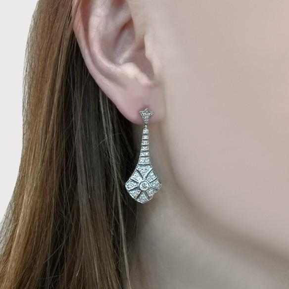 Pendientes Diamantes Largos Alhambra - Pendientes de Novia