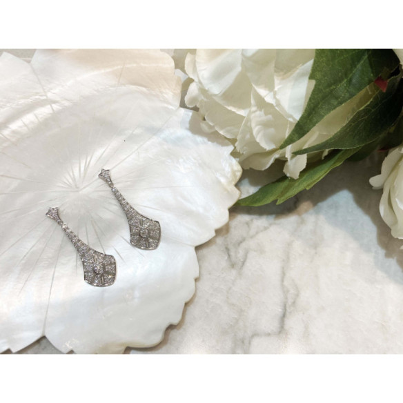 Pendientes Diamantes Largos Alhambra - Pendientes de Novia