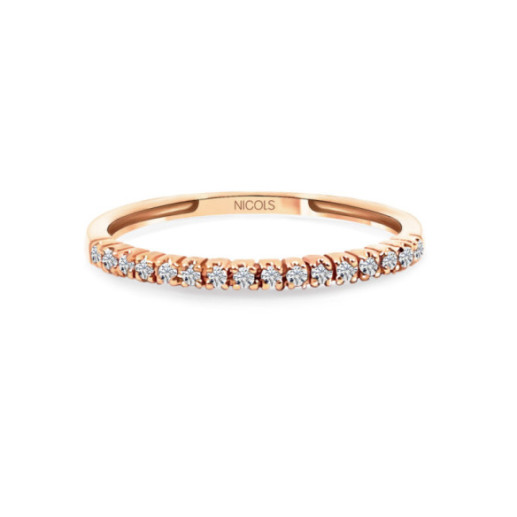 AZALEA Diamond Ring 0.09 Rose Gold - Brilliant Cut Wedding Ring