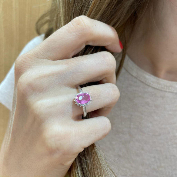 Anillo Zafiro Rosa Orla Dalia 1.90 - Anillos de Zafiro