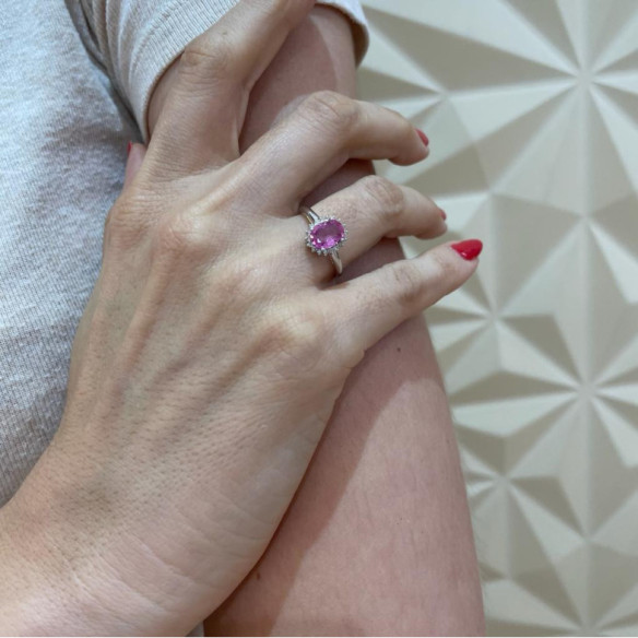Anello Sapphiro Rosa Orla Dalia 1.90 - Anelli zaffiro