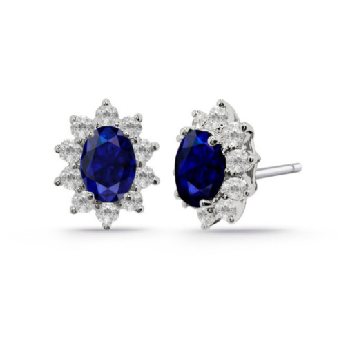 Pendientes Zafiro Orla Dalia 2.60 + 1.00 - Pendientes de Zafiro
