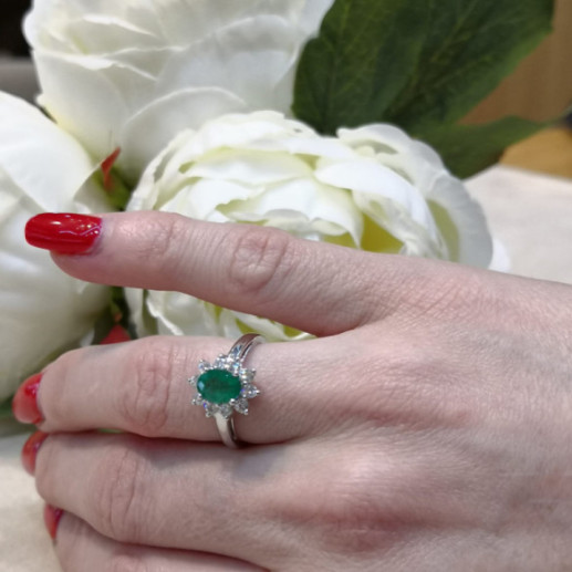 Anillo Esmeralda Dalia 0.95 - ANILLOS 2