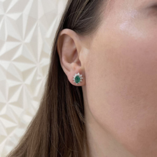 Orecchini con bordo smeraldo 1,90 ct. - Orecchini smeraldi 2