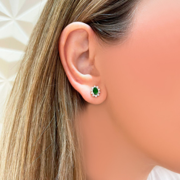 Pendientes Esmeralda Orla 1.20 Ct. - Pendientes de Esmeraldas