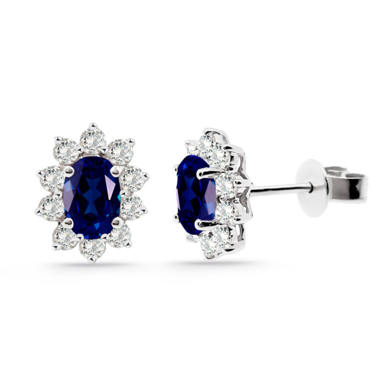 Pendientes Oro Blanco Zafiro Orla 1.40 Ct. - Boucles d’oreilles