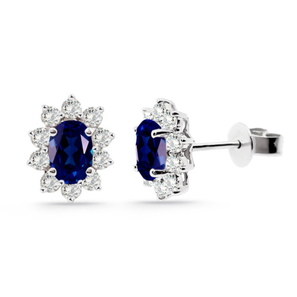 Pendientes Oro Blanco Zafiro Orla 1.40 Ct. - ORECCHINI