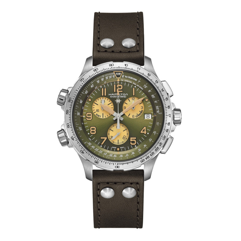Hamilton Khaki X-Wind Gmt Chrono Quartz - Aviation Kaki