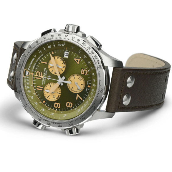 Hamilton Khaki X-Wind Gmt Chrono Quartz - Aviation Kaki