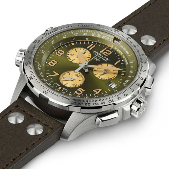 Hamilton Khaki X-Wind Gmt Chrono Quartz - Aviation Kaki