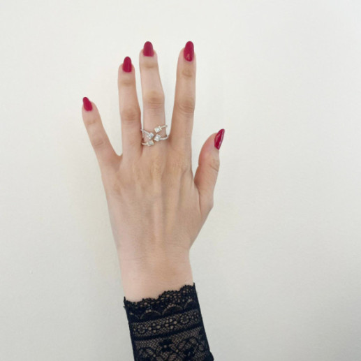 Anillo diamantes Aura oro amarillo y blanco - Baguette de escultura 2