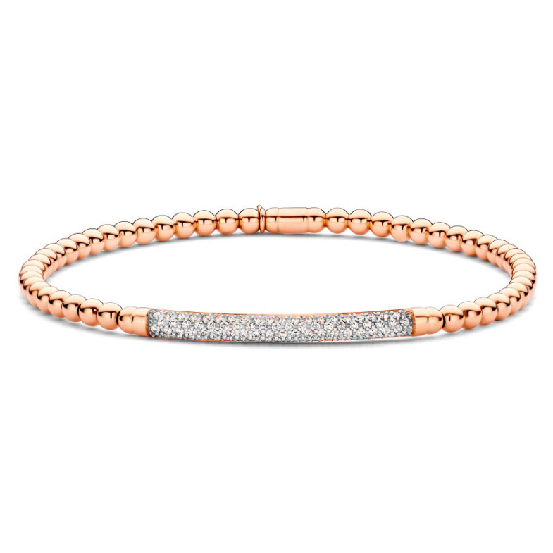 Pulsera Oro y Diamantes Elástica Colette Barra - Pulseras de Diamantes