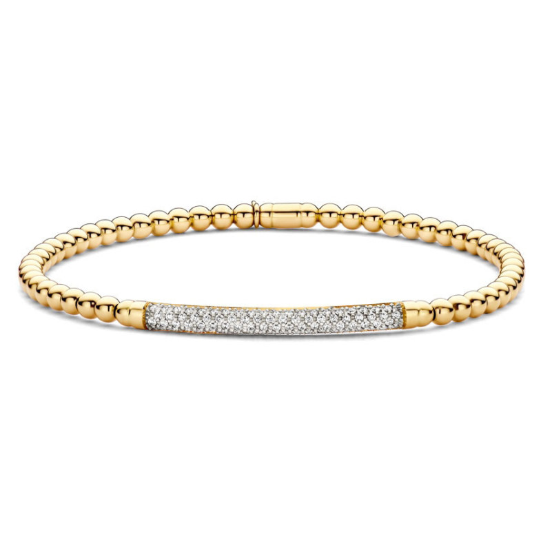 Pulsera de Diamantes y Oro Elástica Colette Barra - Goldarmbänder