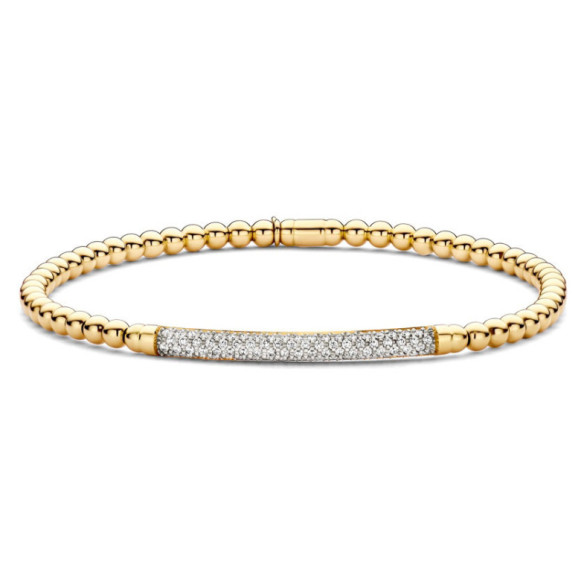 Pulsera de Diamantes y Oro Elástica Colette Barra - Goldarmbänder