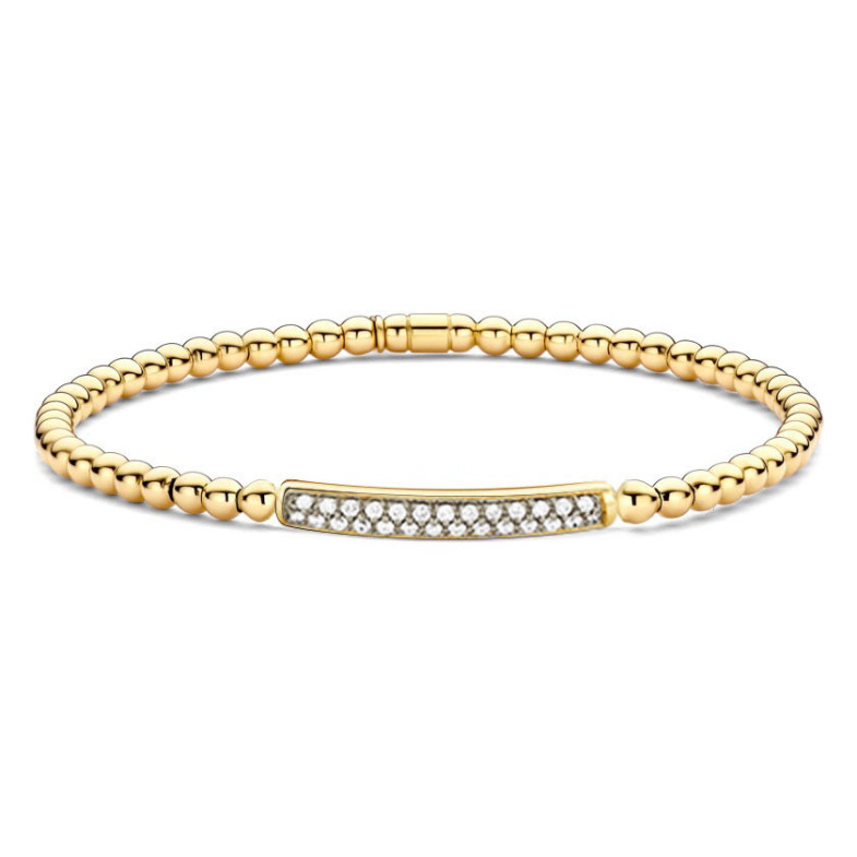 Pulsera de Diamantes y Oro Elástica Barra Media Colette - Bracciali diamantati