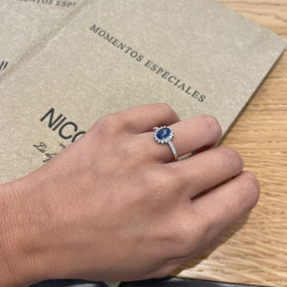 Anillo Zafiro Orla Dalia 0.95 - Bagues en saphir