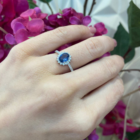 Anillo Zafiro Orla Dalia 0.95 - Anillos de Zafiro