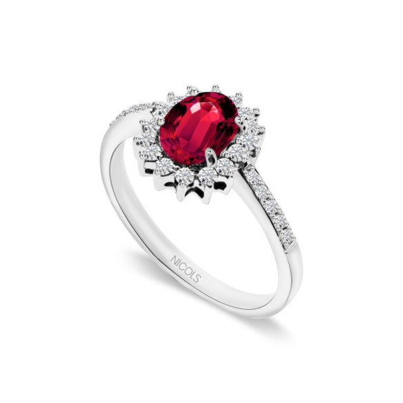 Anello Orla Dalia con rubino 0,95 - ANELLI