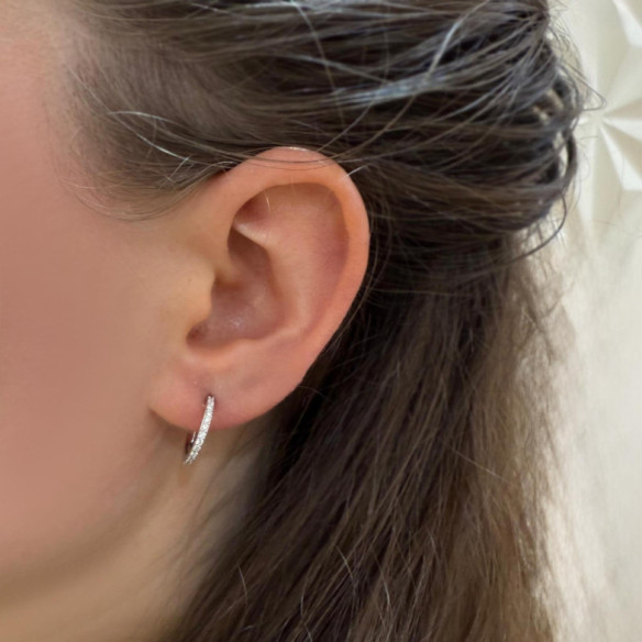 Pendientes Diamantes Aro Minimal 0.35ct - ORECCHINI