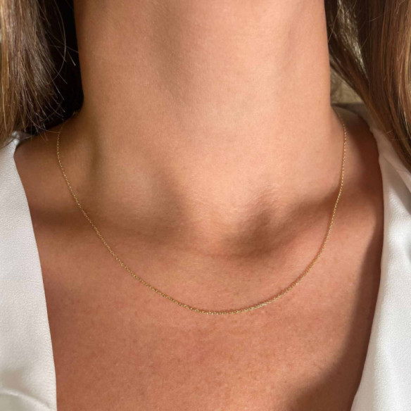 Cadena Oro 0.9mm Forzada Oval Lapidada Oro 18K 40cm - Chaînes d'or